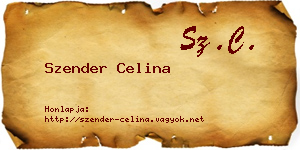 Szender Celina névjegykártya